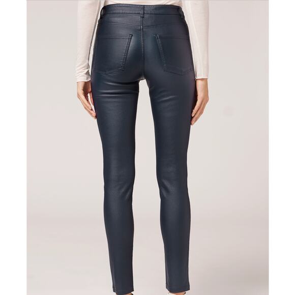 Calzedonia Faux Leather Skinny Jean Legging — NBW (Sleek 1960’s Moto Finish) XS - Picture 6 of 9